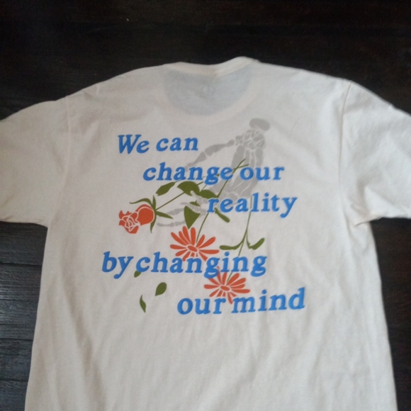 Of Mind Mens Shirt Color Beige Size Large Change Reality We Can Change Our.... - Picture 5 of 6